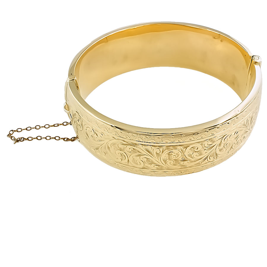 Second hand 9ct gold 25.9g Vintage hinged Bangle
